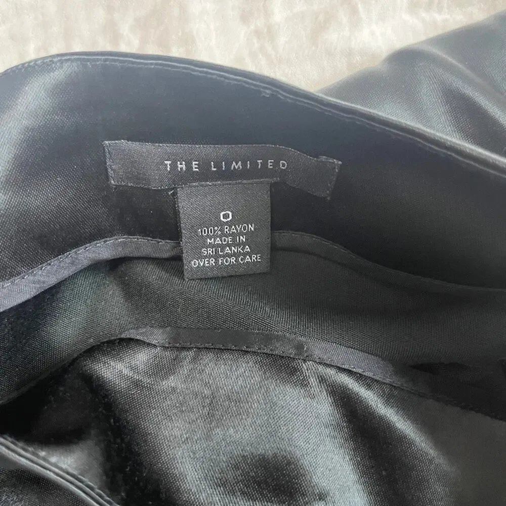 The Limited Black Silky Feel Midi Skirt Size 0